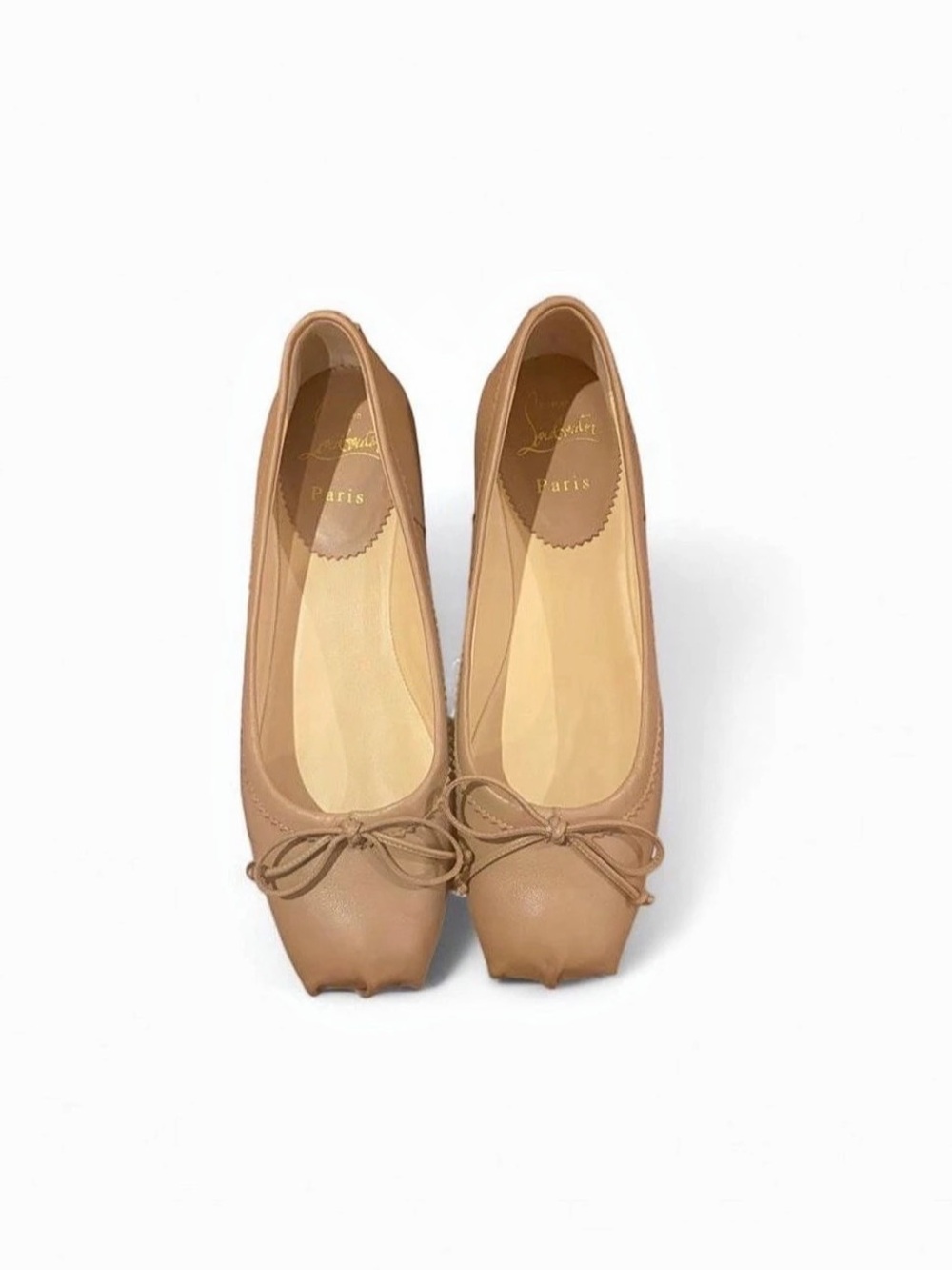 Christian Louboutin Mamadrague Ballet Flats in Nude Leather